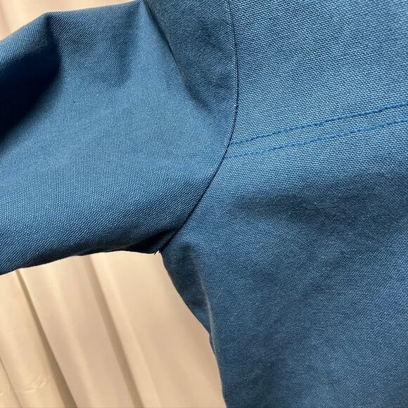 Trovata Womens Gully Coat Hooded Blue Medium 100% Cotton Pockets‎ Spring Classic - Picture 6 of 14